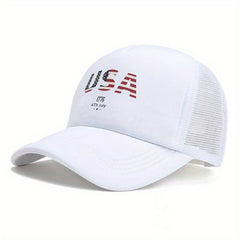 Men's American Flag Mesh Baseball Cap Letter Couple Cap