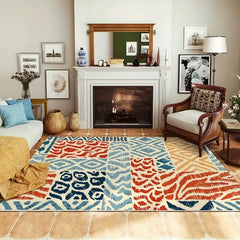 Vintage Boho Area Rug Non Slip Stain Resistant Machine Washable Carpet
