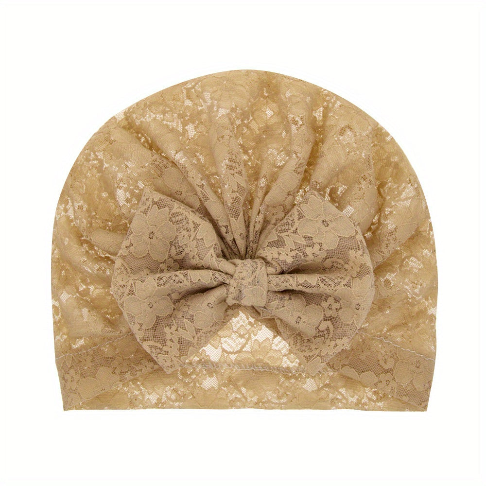 Baby Lace Hat Breathable Bow Pullover Hat For Newborn Kids