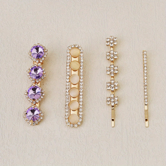 Colorful Crystals Metal Bobby Pin Side Clip Hair Accessories