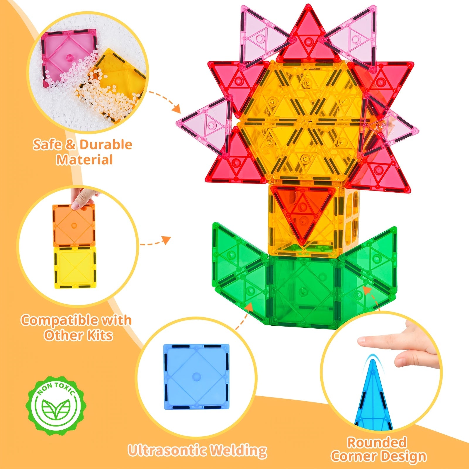 56pcs Magnetic Building Blocks for Kids