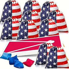 10 Pack Cornhole Tote Bag American Flag Corn Hole Bags