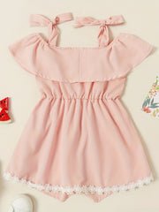 Toddler Girls Cold Shoulder Rompers Kids Summer Clothes