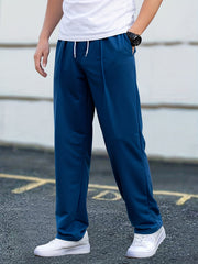 Men's Casual Pants Drawstring Waist Straight Leg