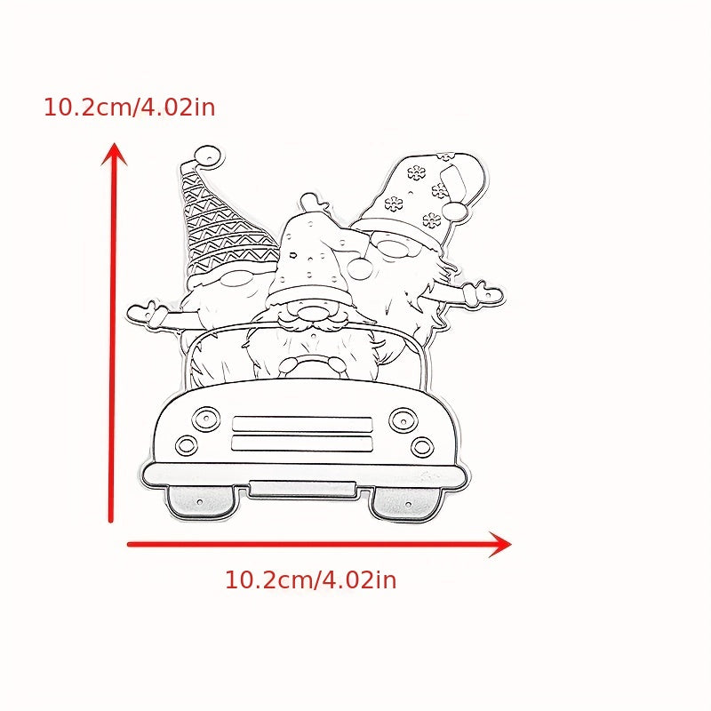 Christmas Series Cutting Dies Santa Claus Driving Flower Pressing Mold