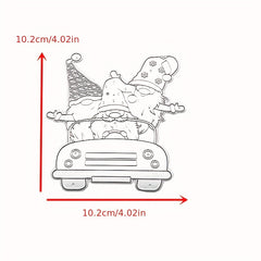 Christmas Series Cutting Dies Santa Claus Driving Flower Pressing Mold