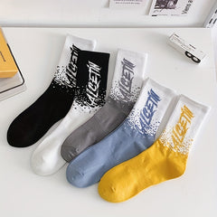 5 Pairs Letter Print Sports Socks for Women