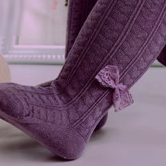 Girls High Elastic Knitted Leggings