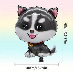 2pcs Husky Corgi Dog Paw Bone Foil Balloons for Birthday Party