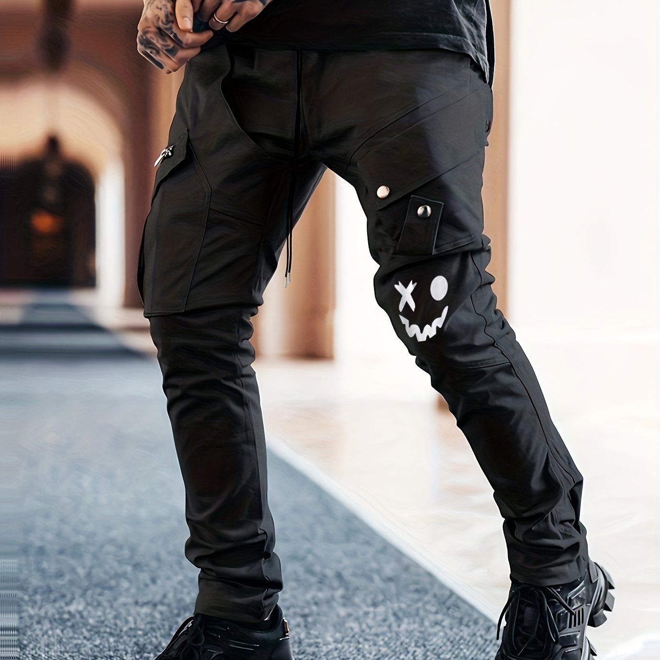 Men's Casual Cargo Pants with Large Pockets