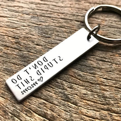 Creative Don't Do Stupid Key Chain Gift for Teenagers