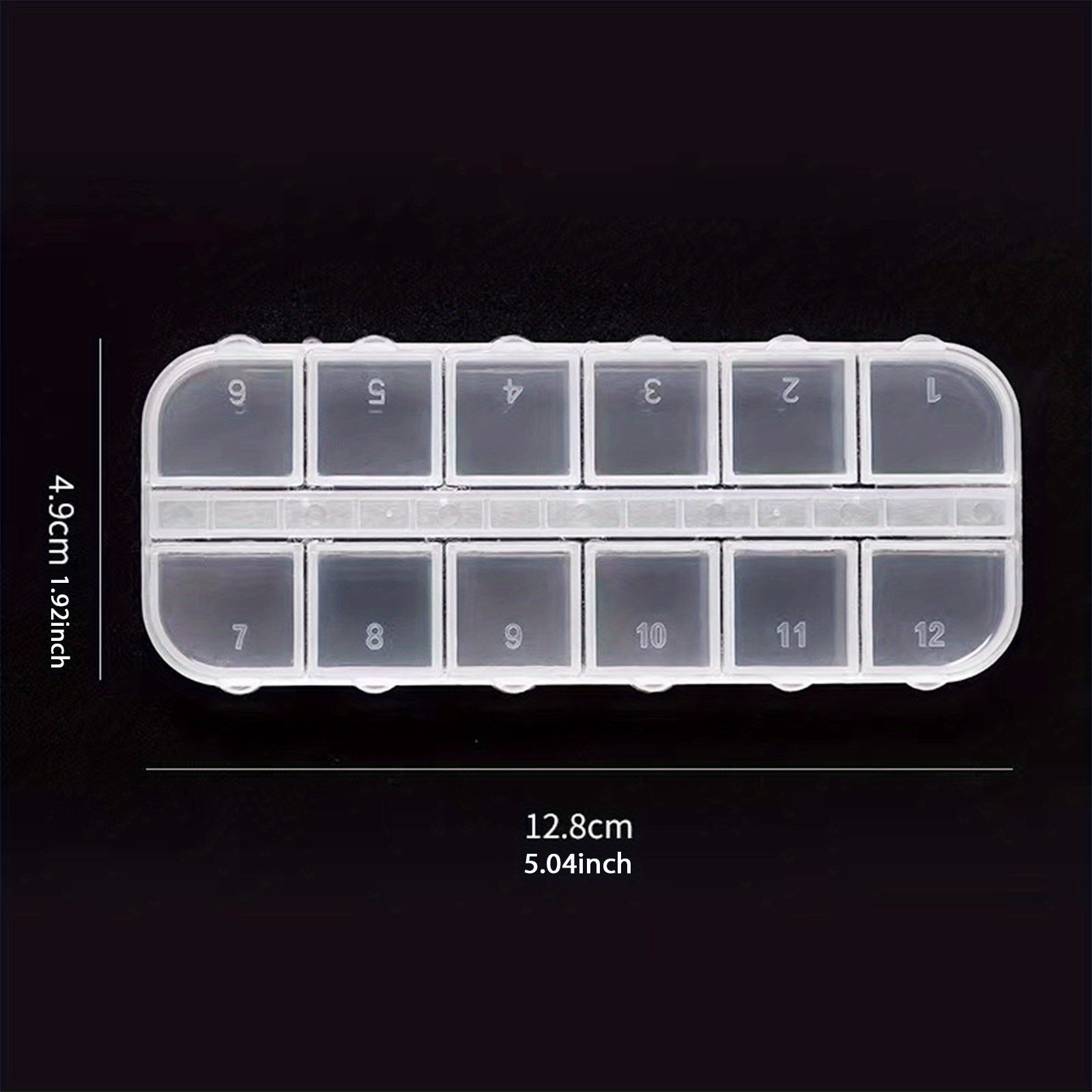 12 Grids Transparent Plastic Storage Box Nail Art Jewelry Pill Beads Organizer