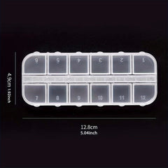 12 Grids Transparent Plastic Storage Box Nail Art Jewelry Pill Beads Organizer