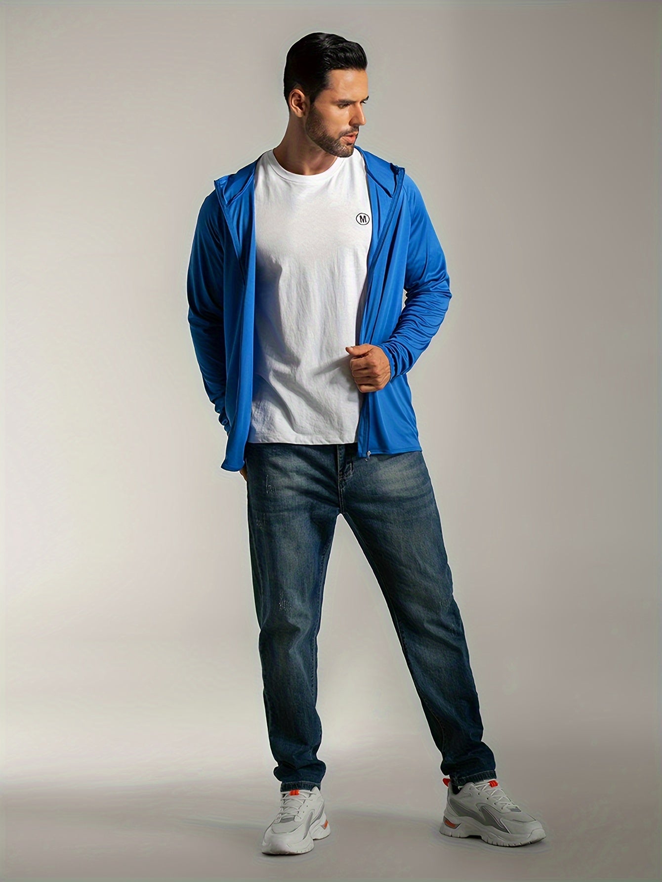 Men's UPF 50 Sun Protection Zip Hoodie Long Sleeve Quick Dry Tops