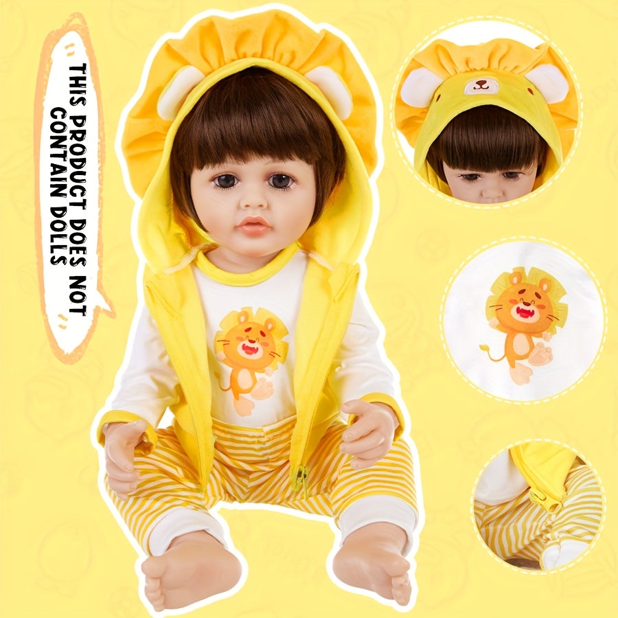 Lion Pattern Dolls Clothes Set - Outfit Pants Jacket - Easter Bunny Toy