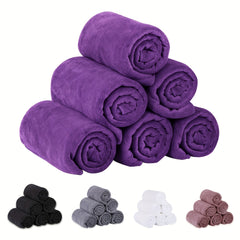 6pcs Microfiber Bath Towel Sets Soft Solid Bath Towel Extra Absorbent Grey
