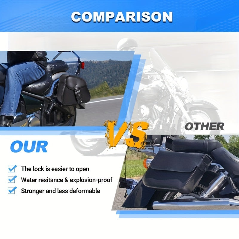 Stylish Motorcycle Side Bags 1 Pair Password Lock & Single Snap Lock