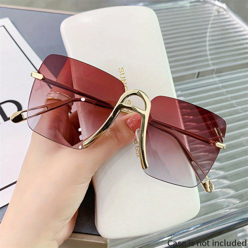 Square Rimless Sunglasses Gradient Metal UV400