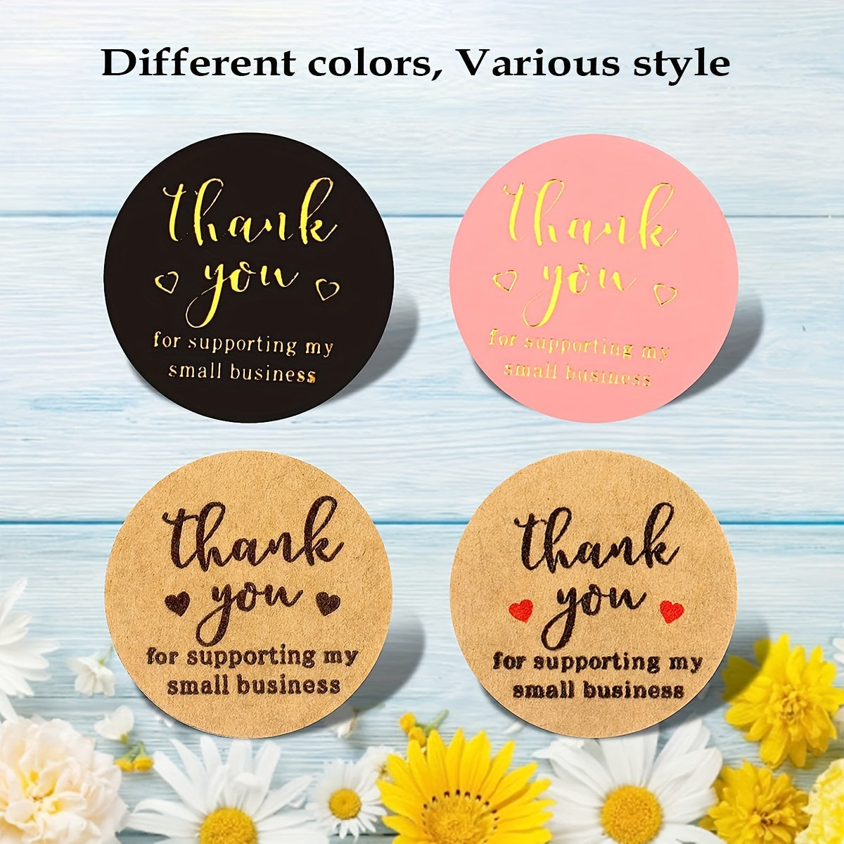 2000Pcs Thank You Stickers Small Business Adhesive Labels Round Stickers