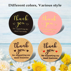 2000Pcs Thank You Stickers Small Business Adhesive Labels Round Stickers