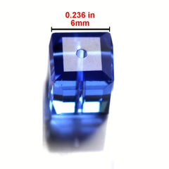 6mm Cube Crystal Glass Spacer Beads for Jewelry Making