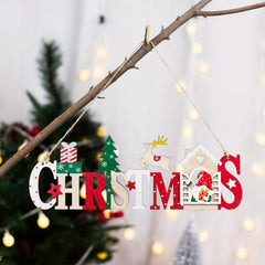 Christmas Wooden Letter Plate Hanging Welcome Door Decoration