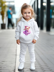 OERYUI Bear Dancer Print Hoodies Pants Set - Spring Fall Sports Gift