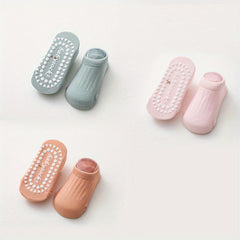 3 Pairs of Baby Non Slip Knit Socks Soft Breathable for Autumn & Spring
