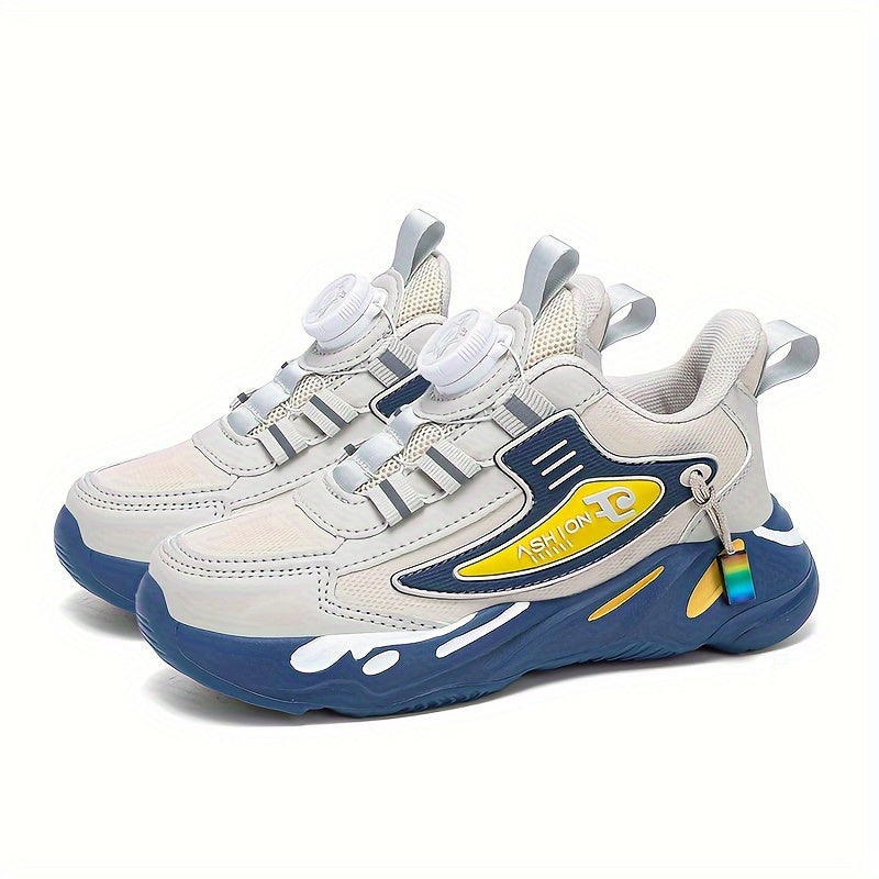 Boy's Waterproof Lace-up Sneakers for Outdoor Sports