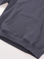 MINIPIGGY Men's Dark Gray Sports Hoodie with Pocket