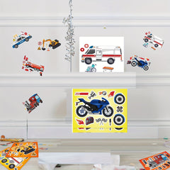 16 Sheets Engineering Truck Kids Stickers DIY Children's Gift Christmas