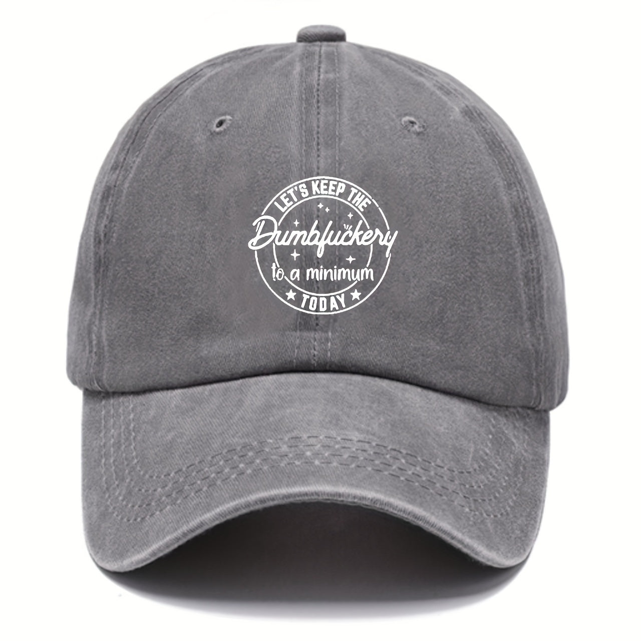 Vintage Distressed Baseball Cap with Fun Print