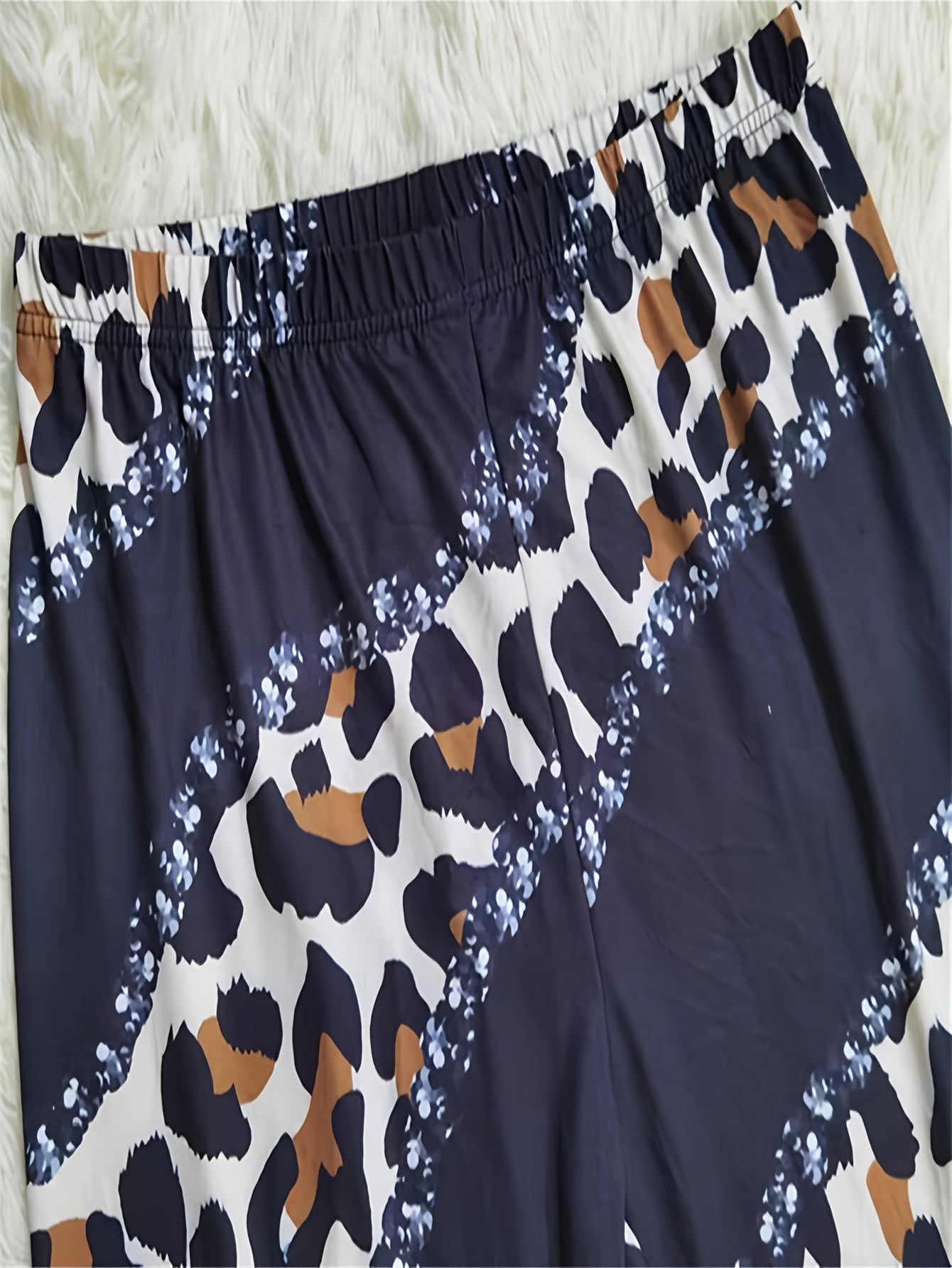 Contrast Leopard Print Stretch Leggings