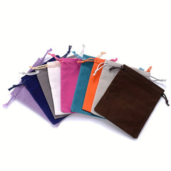 10Pcs Velvet Drawstring Pouches 5x7 7x9cm Jewelry Gift Bags
