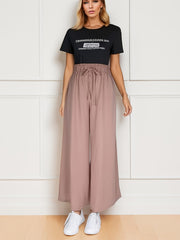 Drawstring Wide Leg Pants High Waist Summer Pants