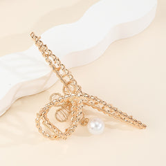 Flower Pearl Hair Claw Metal Hair Clip Strong Nonslip Hair Accessories