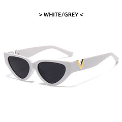 Stripe Cat Eye Sunglasses Vintage Ladies Stylish Oversized Triangle