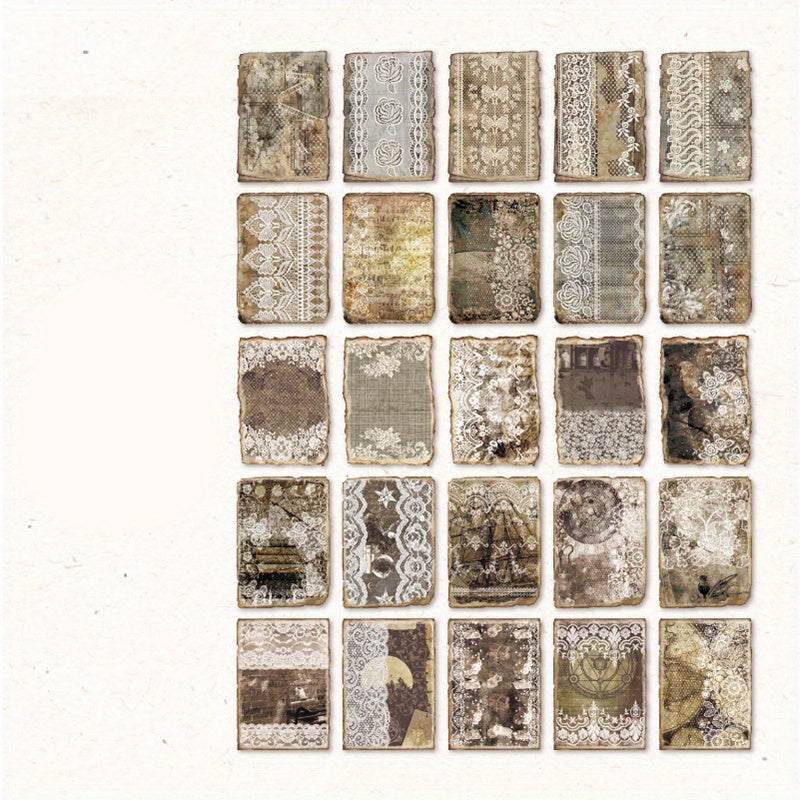 50pcs Vintage Stationery Plants Paper Collage Material