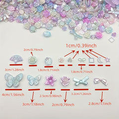 50g Colorful Butterfly Beads Loose Spaced Beads Jewelry Making DIY