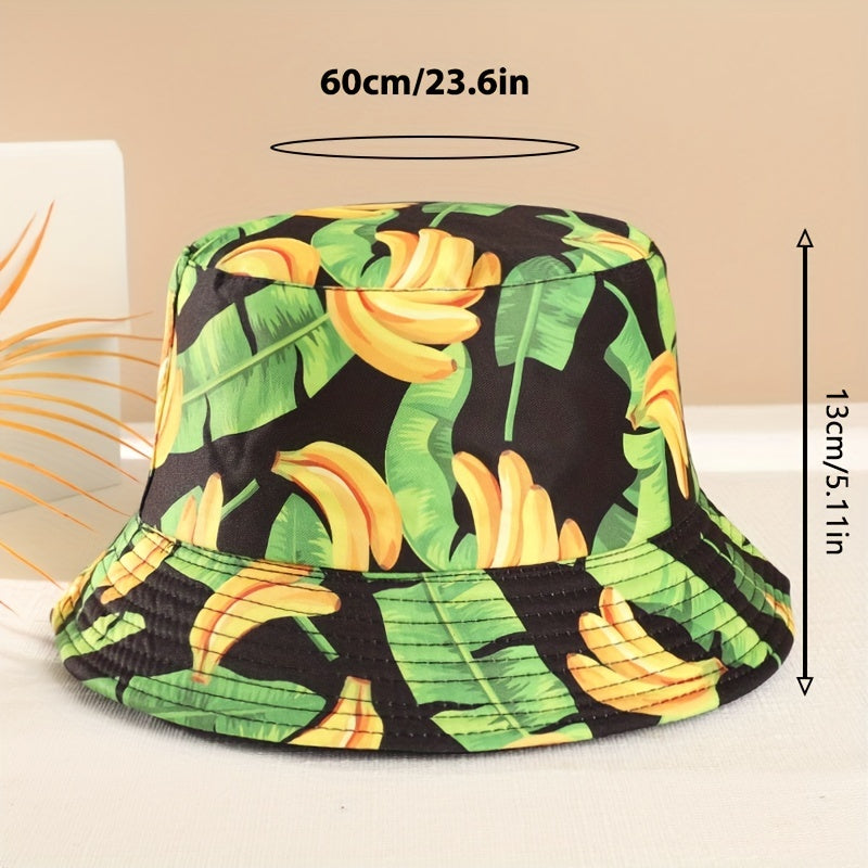 Fruit Graffiti Print Bucket Hat Sunshade Beach Vacation Basin Hat