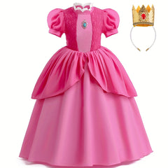 Princess Dress With Jewel Puff Sleeves