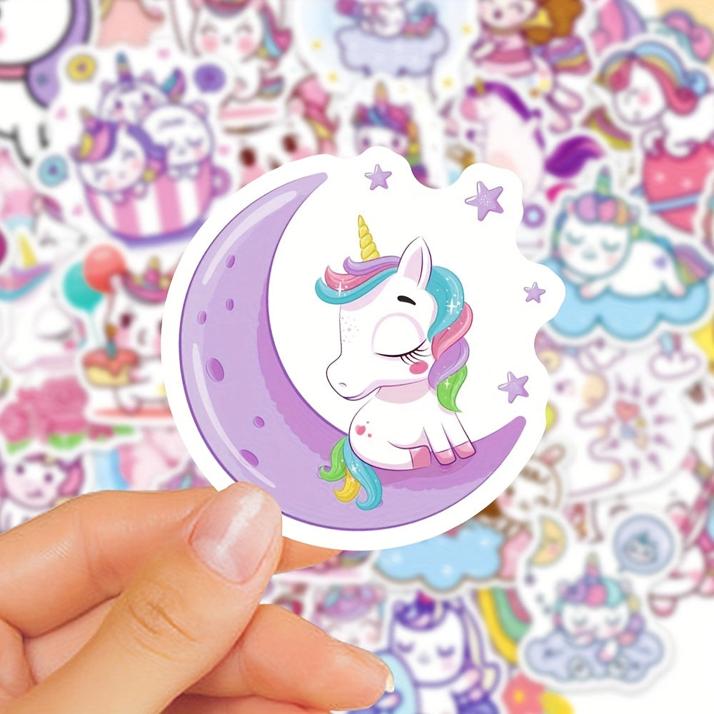 50pcs Little Girls And Unicorn Doodle Stickers for Kids