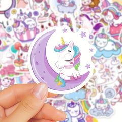 50pcs Little Girls And Unicorn Doodle Stickers for Kids