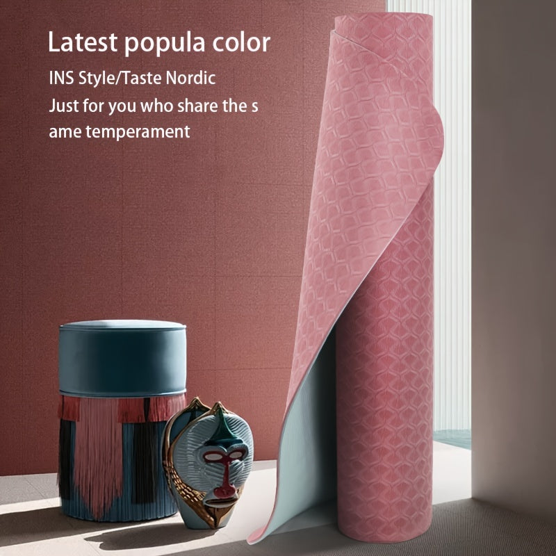 Thickened Non-slip Yoga Mat With Body Guide Line