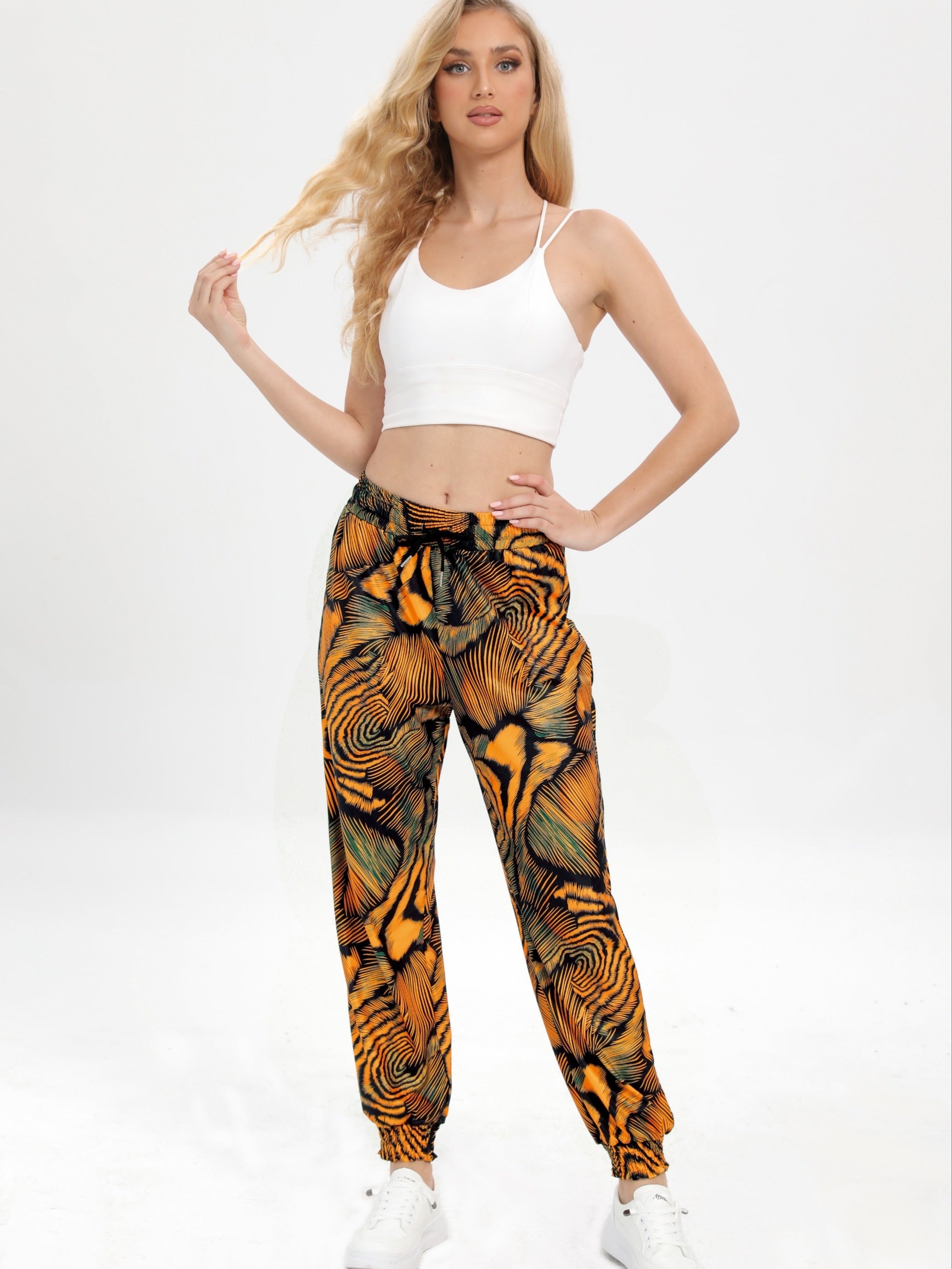 Drawstring Elastic Waist Loose Fit Jogging Pants