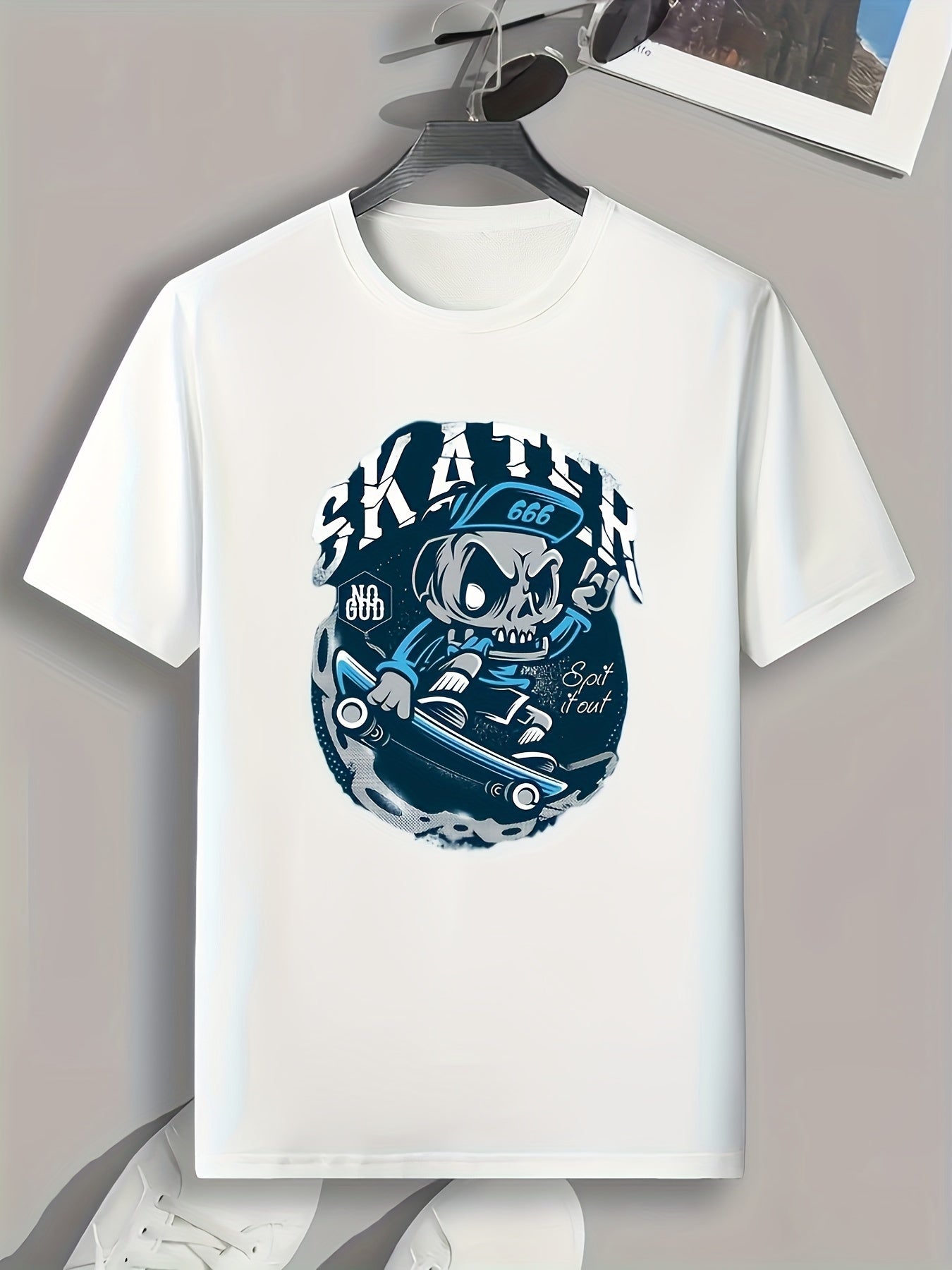 Skater Print Men's Graphic T shirt for Summer