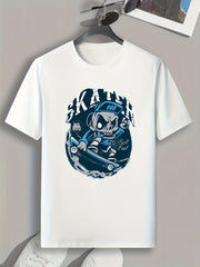 Skater Print Men's Graphic T shirt for Summer