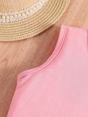 Girls Sleeveless Crop Tank Top & Stripes Shorts Set Kids Summer Clothes