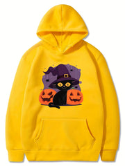 Kitty Witch Pattern Hoodie for Girls Halloween Party