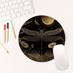 Vintage Dragonfly Round Mouse Pad